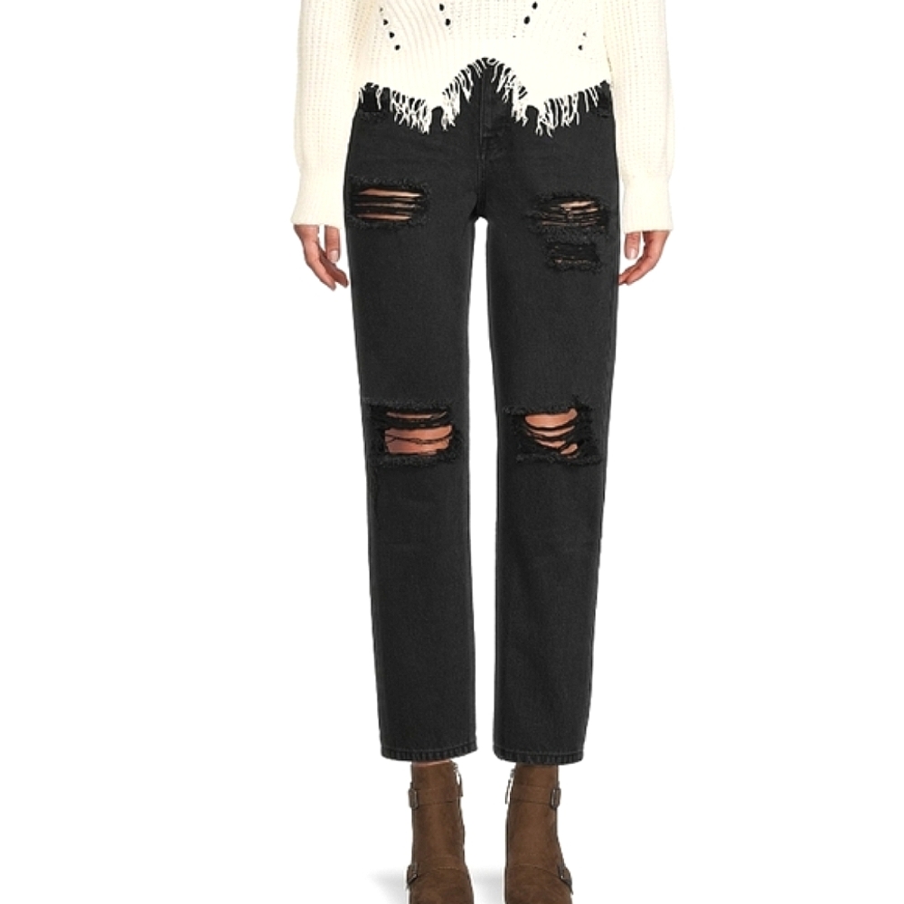 Distressed Black Jeans